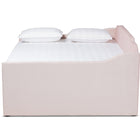 Baxton Studio Lennon Modern and Contemporary Pink Velvet Fabric Upholstered Full Size Daybed with Trundle