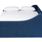 Baxton Studio Raphael Modern and Contemporary Navy Blue Velvet Fabric Upholstered Queen Size Daybed with Trundle