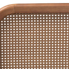 Baxton Studio Elston Mid-Century Modern Walnut Brown Finished Wood and Synthetic Rattan King Size Platform Bed