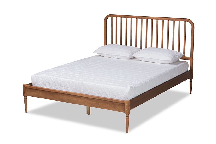 Baxton Studio Neilan Modern and Contemporary Walnut Brown Finished Wood Full Size Platform Bed