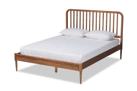 Baxton Studio Neilan Modern and Contemporary Walnut Brown Finished Wood Queen Size Platform Bed