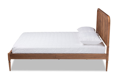 Baxton Studio Neilan Modern and Contemporary Walnut Brown Finished Wood Queen Size Platform Bed