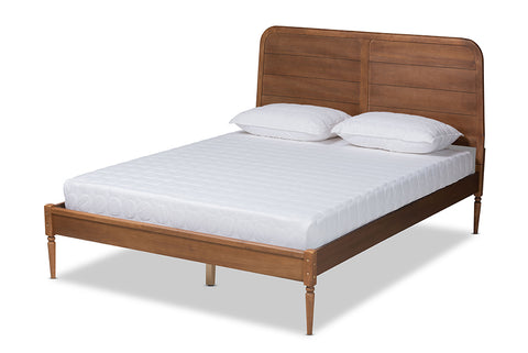 Baxton Studio Kassidy Classic and Traditional Walnut Brown Finished Wood Full Size Platform Bed