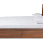 Baxton Studio Saffron Modern and Contemporary Walnut Brown Finished Wood Queen Size 4-Drawer Platform Storage Bed