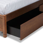 Baxton Studio Saffron Modern and Contemporary Walnut Brown Finished Wood Full Size 4-Drawer Platform Storage Bed