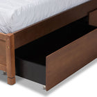 Baxton Studio Saffron Modern and Contemporary Walnut Brown Finished Wood King Size 4-Drawer Platform Storage Bed