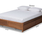 Baxton Studio Yara Modern and Contemporary Walnut Brown Finished Wood King Size 4-Drawer Platform Storage Bed Frame
