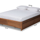 Baxton Studio Yara Modern and Contemporary Walnut Brown Finished Wood Full Size 4-Drawer Platform Storage Bed Frame