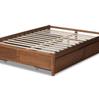 Baxton Studio Yara Modern and Contemporary Walnut Brown Finished Wood Queen Size 4-Drawer Platform Storage Bed Frame
