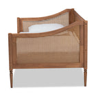 Baxton Studio Ogden Mid-Century Modern Walnut Brown Finished Wood and Synthetic Rattan Twin Size Daybed
