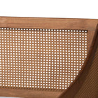 Baxton Studio Ogden Mid-Century Modern Walnut Brown Finished Wood and Synthetic Rattan Twin Size Daybed