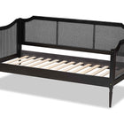 Baxton Studio Hancock Mid-Century Modern Charcoal Finished Wood and Synthetic Rattan Twin Size Daybed
