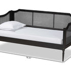 Baxton Studio Hancock Mid-Century Modern Charcoal Finished Wood and Synthetic Rattan Twin Size Daybed