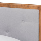 Baxton Studio Laima Mid-Century Modern Light Grey Fabric Upholstered and Walnut Brown Finished Wood Twin Size Platform Bed