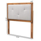 Baxton Studio Abner Modern and Contemporary Transitional Light Grey Fabric Upholstered and Walnut Brown Finished Wood Twin Size Headboard