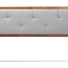 Baxton Studio Abner Modern and Contemporary Transitional Light Grey Fabric Upholstered and Walnut Brown Finished Wood Queen Size Headboard