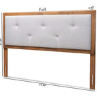 Baxton Studio Abner Modern and Contemporary Transitional Light Grey Fabric Upholstered and Walnut Brown Finished Wood Queen Size Headboard