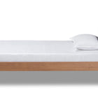 Baxton Studio Laima Mid-Century Modern Dark Grey Fabric Upholstered and Walnut Brown Finished Wood Twin Size Platform Bed