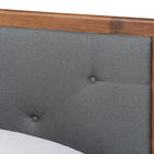Baxton Studio Laima Mid-Century Modern Dark Grey Fabric Upholstered and Walnut Brown Finished Wood Twin Size Platform Bed