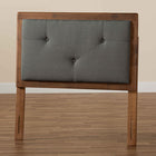 Baxton Studio Abner Modern and Contemporary Transitional Dark Grey Fabric Upholstered and Walnut Brown Finished Wood Twin Size Headboard