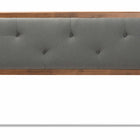 Baxton Studio Abner Modern and Contemporary Transitional Dark Grey Fabric Upholstered and Walnut Brown Finished Wood King Size Headboard