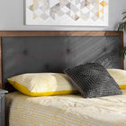 Baxton Studio Abner Modern and Contemporary Transitional Dark Grey Fabric Upholstered and Walnut Brown Finished Wood King Size Headboard