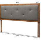 Baxton Studio Abner Modern and Contemporary Transitional Dark Grey Fabric Upholstered and Walnut Brown Finished Wood King Size Headboard