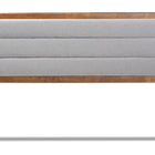 Baxton Studio Dexter Modern and Contemporary Light Grey Fabric Upholstered and Walnut Brown Finished Wood Queen Size Headboard