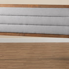 Baxton Studio Dexter Modern and Contemporary Light Grey Fabric Upholstered and Walnut Brown Finished Wood Queen Size Headboard