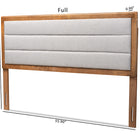 Baxton Studio Dexter Modern and Contemporary Light Grey Fabric Upholstered and Walnut Brown Finished Wood Queen Size Headboard