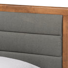 Baxton Studio Seren Mid-Century Modern Dark Grey Fabric Upholstered and Walnut Brown Finished Wood Twin Size Platform Bed
