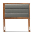 Baxton Studio Dexter Modern and Contemporary Dark Grey Fabric Upholstered and Walnut Brown Finished Wood Twin Size Headboard