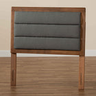 Baxton Studio Dexter Modern and Contemporary Dark Grey Fabric Upholstered and Walnut Brown Finished Wood Twin Size Headboard