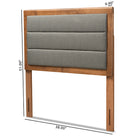 Baxton Studio Dexter Modern and Contemporary Dark Grey Fabric Upholstered and Walnut Brown Finished Wood Twin Size Headboard