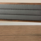 Baxton Studio Dexter Modern and Contemporary Dark Grey Fabric Upholstered and Walnut Brown Finished Wood King Size Headboard