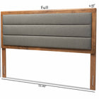 Baxton Studio Dexter Modern and Contemporary Dark Grey Fabric Upholstered and Walnut Brown Finished Wood King Size Headboard