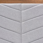 Baxton Studio Tasha Mid-Century Modern Light Grey Fabric Upholstered and Walnut brown Finished Wood Twin Size Platform Bed