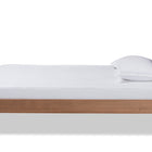 Baxton Studio Roze Mid-Century Modern Light Grey Fabric Upholstered and Walnut brown Finished Wood Twin Size Platform Bed