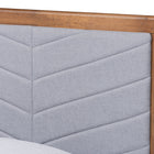 Baxton Studio Roze Mid-Century Modern Light Grey Fabric Upholstered and Walnut brown Finished Wood Twin Size Platform Bed