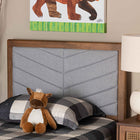 Baxton Studio Iden Modern and Contemporary Light Grey Fabric Upholstered and Walnut Brown Finished Wood Twin Size Headboard
