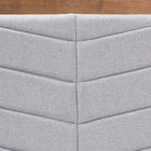 Baxton Studio Iden Modern and Contemporary Light Grey Fabric Upholstered and Walnut Brown Finished Wood King Size Headboard