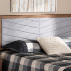Baxton Studio Iden Modern and Contemporary Light Grey Fabric Upholstered and Walnut Brown Finished Wood King Size Headboard