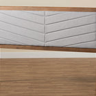 Baxton Studio Iden Modern and Contemporary Light Grey Fabric Upholstered and Walnut Brown Finished Wood King Size Headboard