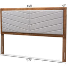 Baxton Studio Iden Modern and Contemporary Light Grey Fabric Upholstered and Walnut Brown Finished Wood King Size Headboard