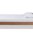 Baxton Studio Tasha Mid-Century Modern Dark Grey Fabric Upholstered and Walnut brown Finished Wood Twin Size Platform Bed