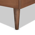 Baxton Studio Tasha Mid-Century Modern Dark Grey Fabric Upholstered and Walnut brown Finished Wood Twin Size Platform Bed