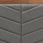 Baxton Studio Tasha Mid-Century Modern Dark Grey Fabric Upholstered and Walnut brown Finished Wood Twin Size Platform Bed