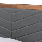 Baxton Studio Roze Mid-Century Modern Dark Grey Fabric Upholstered and Walnut brown Finished Wood Twin Size Platform Bed