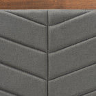 Baxton Studio Roze Mid-Century Modern Dark Grey Fabric Upholstered and Walnut brown Finished Wood Twin Size Platform Bed