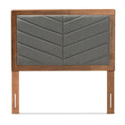 Baxton Studio Iden Modern and Contemporary Dark Grey Fabric Upholstered and Walnut Brown Finished Wood Twin Size Headboard